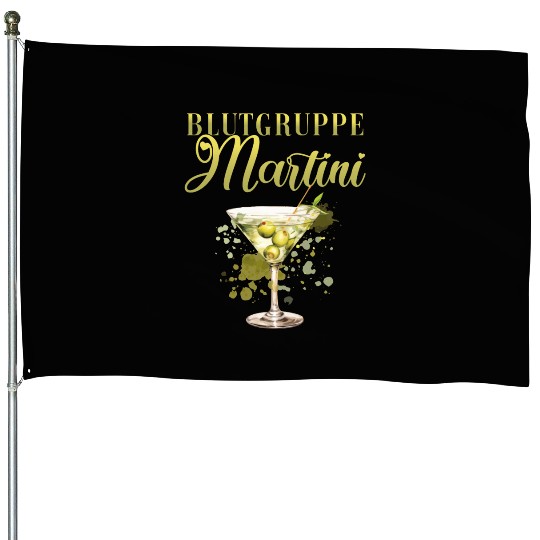 Blutgruppe Martini Cocktail Bartender House Flags