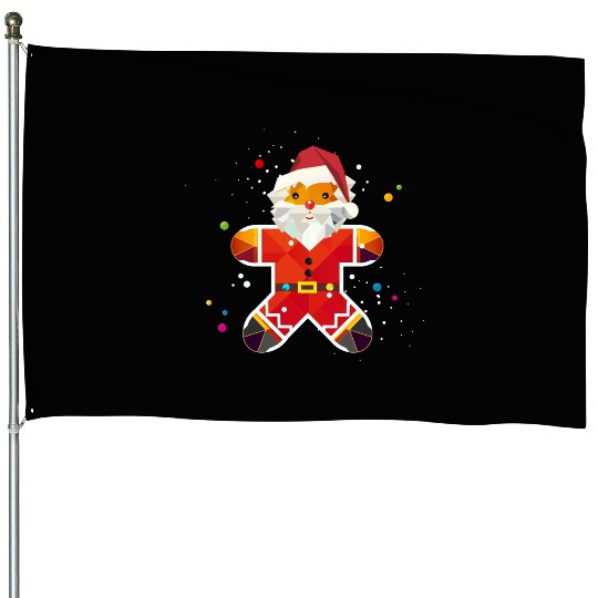 Gingerbread man in Santa design-Creative Christmas House Flags