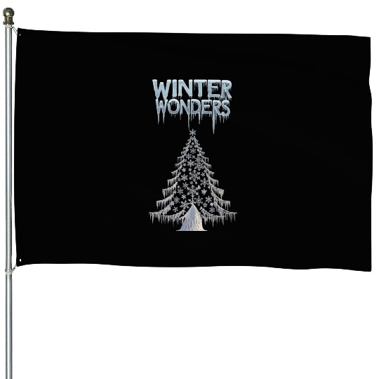 Winter Wonders - Artistic Winter Christmas Tree House Flags