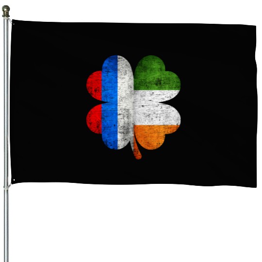 Russian Irish Shamrock Russia Ireland Flag House Flags