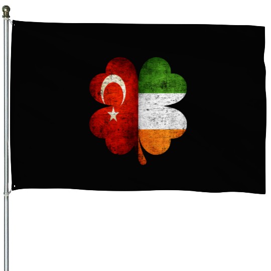 Turkish Irish Shamrock Turkey Ireland Flag House Flags