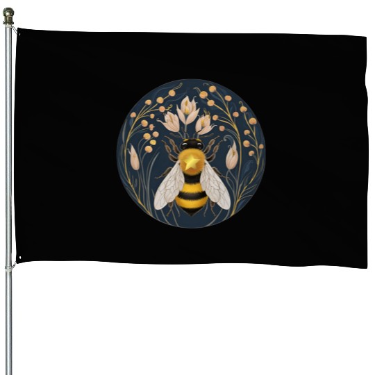Golden Harvest Honey Bee House Flags