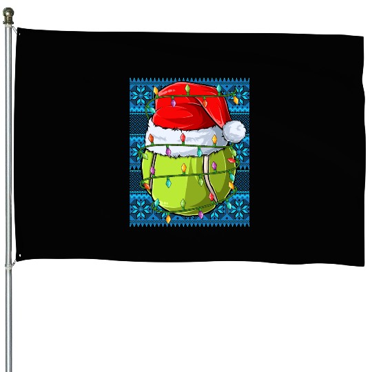 Tennis Christmas Lights House Flags