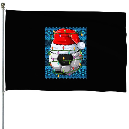 Football Christmas Lights House Flags