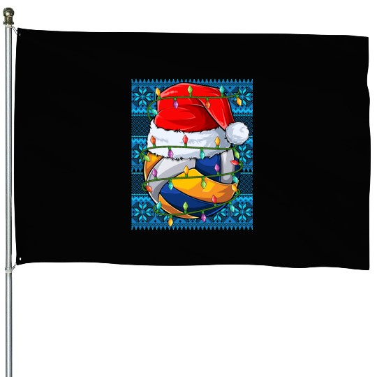 Volleyball Christmas Lights House Flags