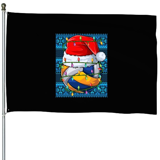 Volleyball Christmas Lights House Flags