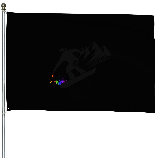 Snowboard Snowboarder Snowboarding Winter Sports House Flags
