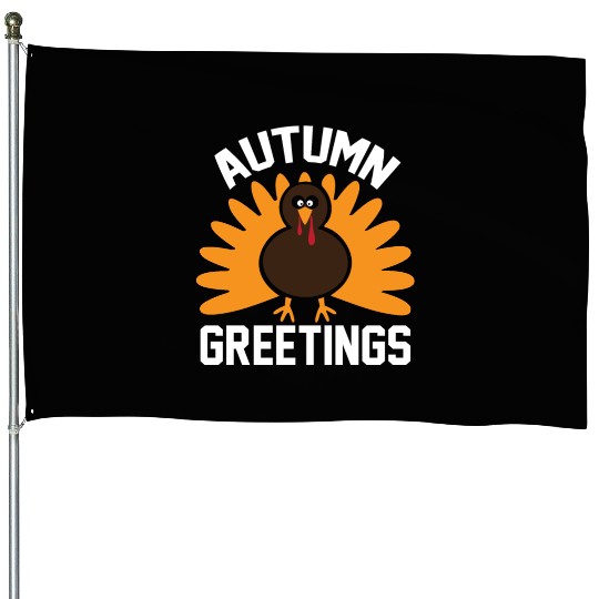 Grateful Hearts, Autumn Blessings House Flags