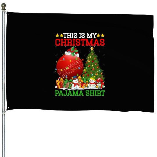 Cricket Ball Christmas Tree Lights House Flags