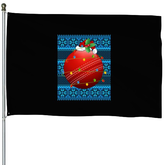 Cricket Ball Christmas Lights House Flags
