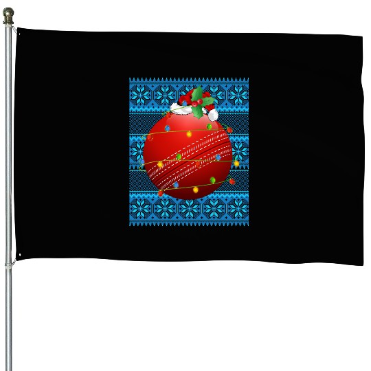 Cricket Ball Christmas Lights House Flags