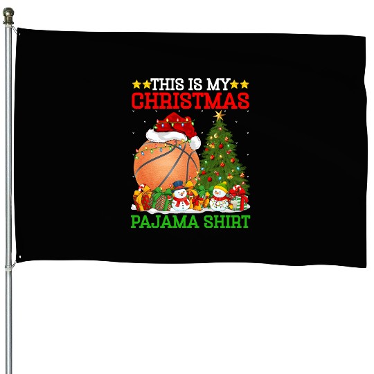 Basketball Christmas Tree Lights House Flags