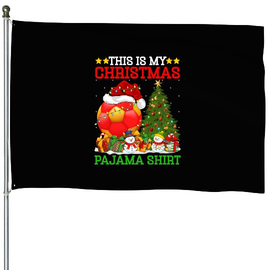 Handball Christmas Tree Lights House Flags