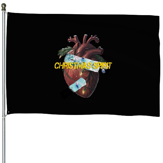 Christmas Spirit House Flags