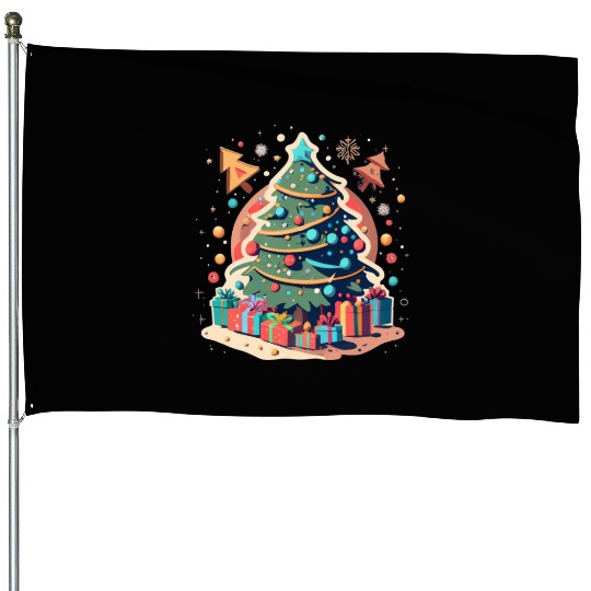 Christmas Tree Serenity Holiday Tranquility House Flags