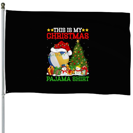 Volleyball Christmas Tree Lights House Flags