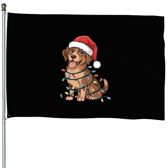 Chesapeake Bay Retriever Christmas Lights Xmas Dog House Flags