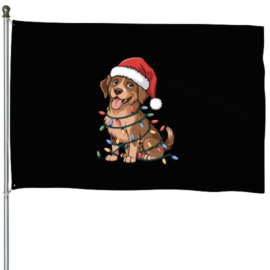 Chesapeake Bay Retriever Christmas Lights Xmas Dog House Flags