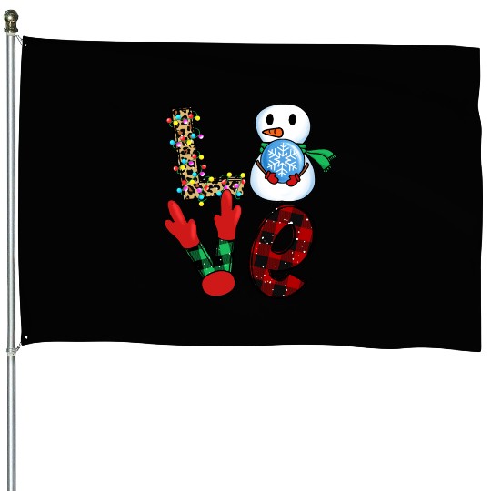 I LOVE CHRISTMAS House Flags