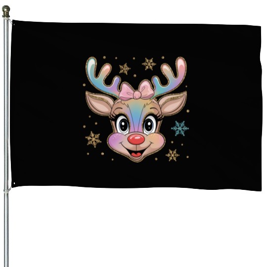 Merry Christmas, Christmas Retro House Flags