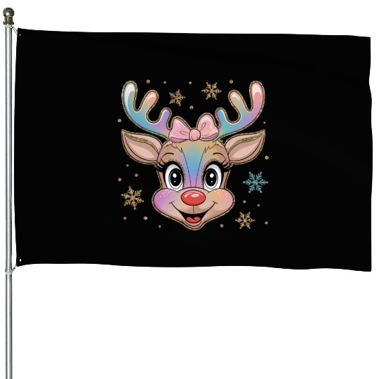 Merry Christmas, Christmas Retro House Flags