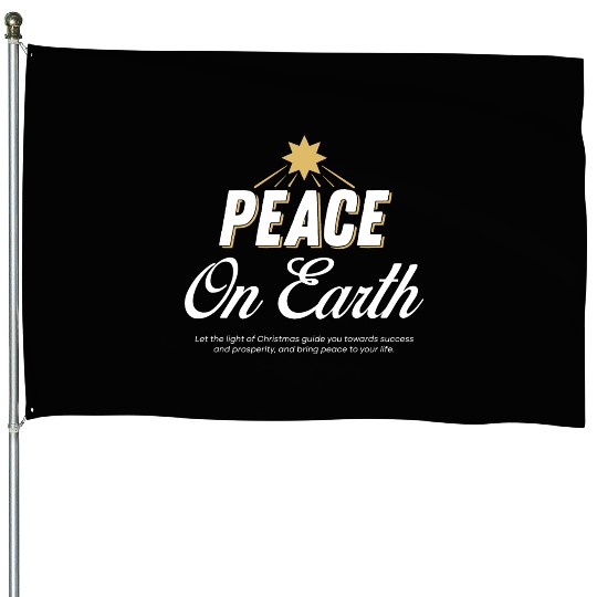PEACE ON EARTH Design Chirstmas House Flags