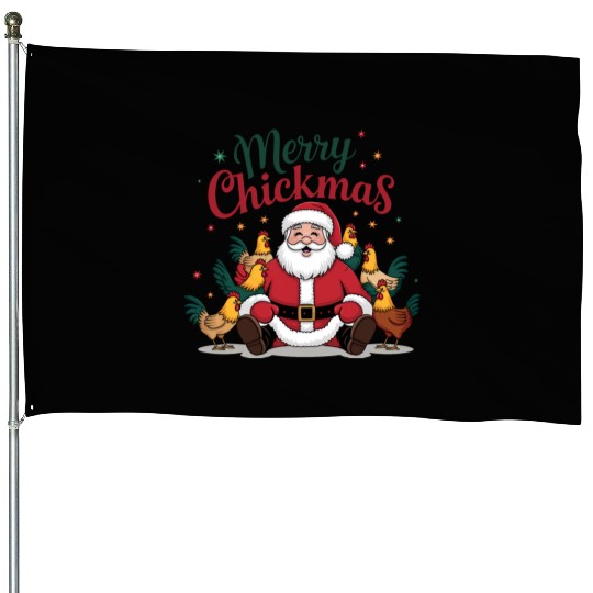 Santa Christmas, Merry Christmas House Flags