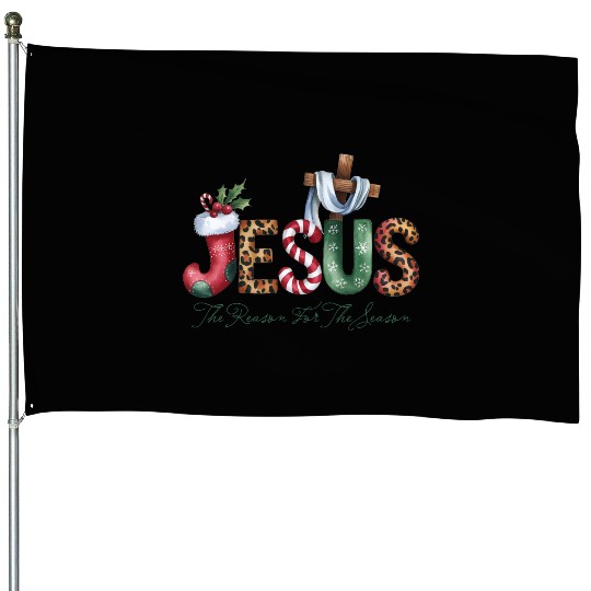 Jesus Christmas, Merry Christmas House Flags