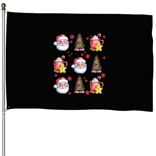 Santa Christmas, Christmas Retro House Flags