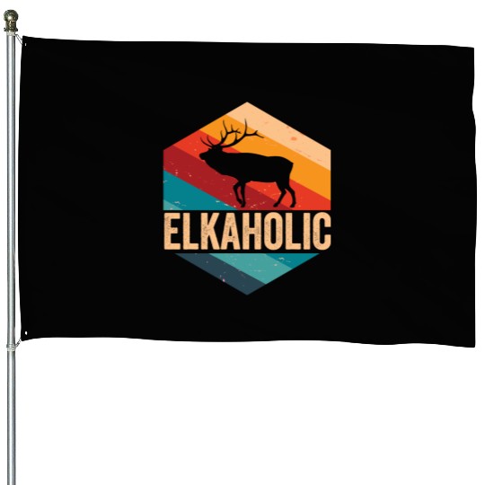 Elk Hunting Elkaholic Hunters House Flags