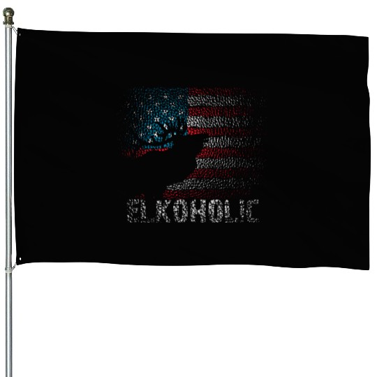 Elk Hunting Elkaholic Hunters House Flags