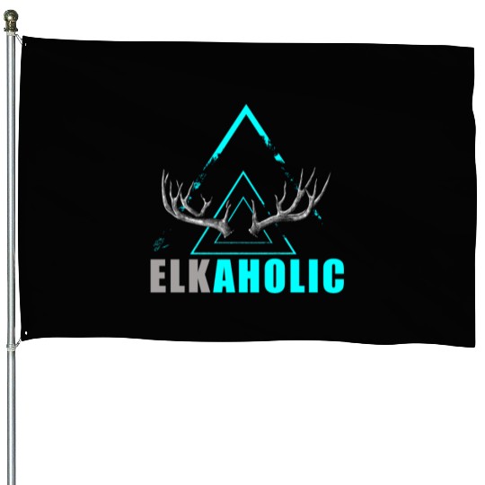 Elk Hunting Elkaholic Hunters House Flags