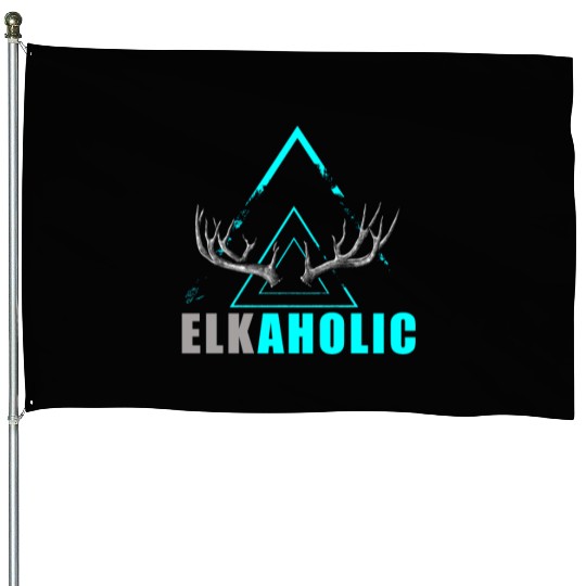 Elk Hunting Elkaholic Hunters House Flags