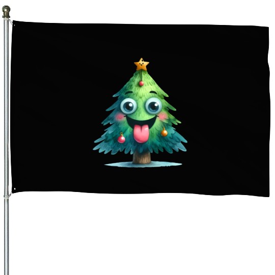 Christmas Tree, Merry Christmas House Flags