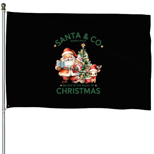 Santa Christmas, Merry Christmas House Flags