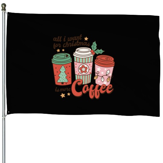 Merry Christmas, Christmas Retro, Cute Christmas House Flags