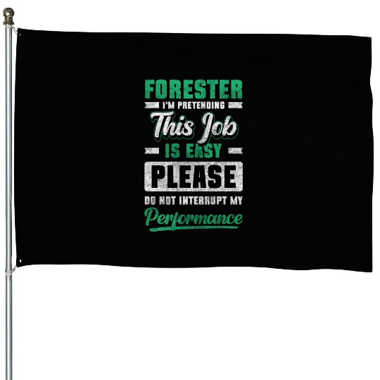 Forest Worker Forestry Protection Chainsaw House Flags