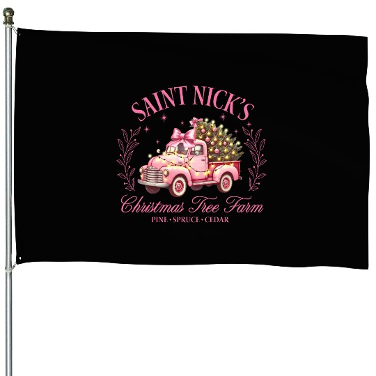 Saint Nicks Christmas Tree Farm House Flags