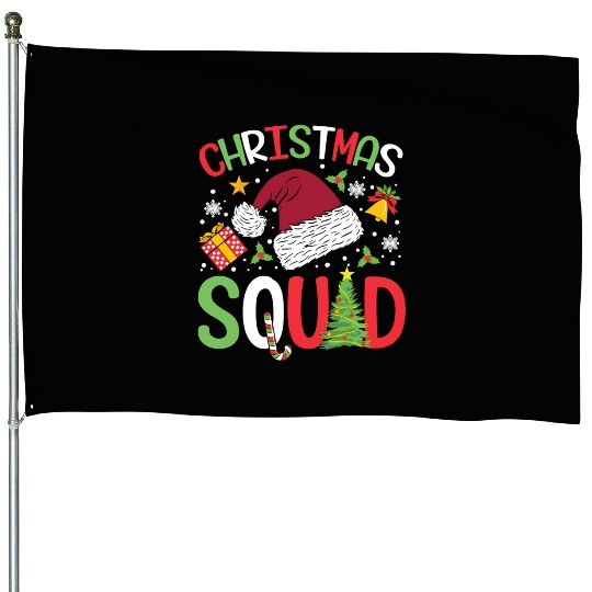 CHRISTMAS SQUAD Christmas hat House Flags