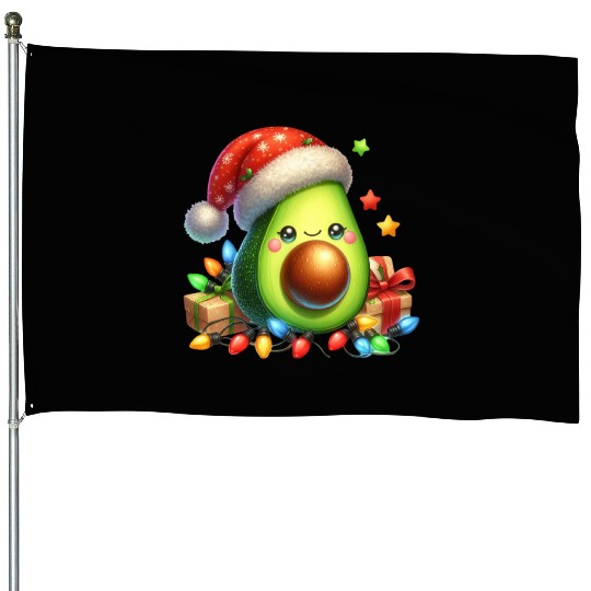 Christmas Avocado, Merry Christmas House Flags