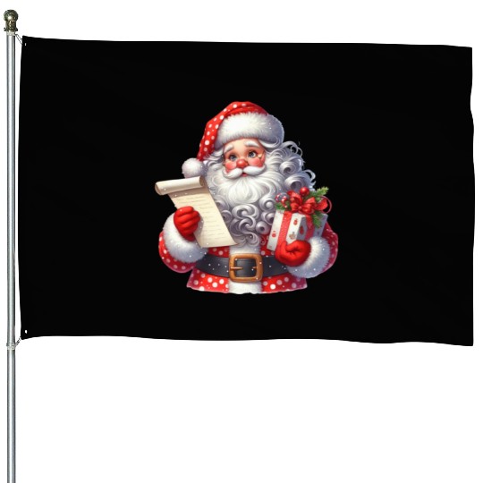 Santa Christmas, Merry Christmas House Flags