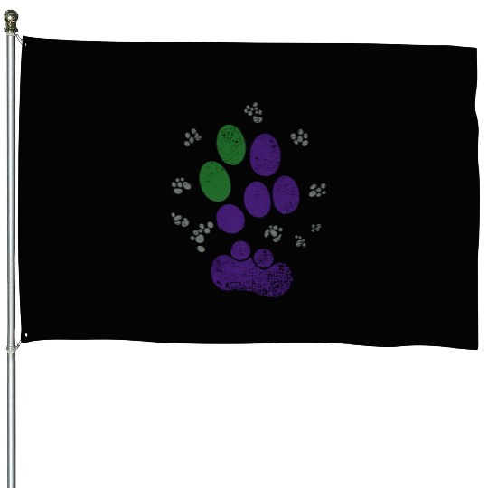 AroAce Cat Paw Prints House Flags