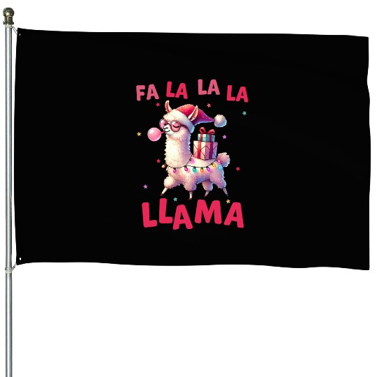 Fa La La La Llama, Merry Christmas House Flags
