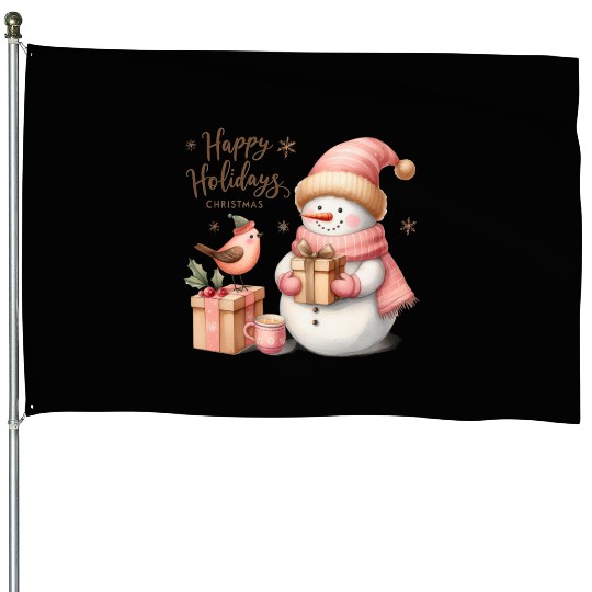 Happy Holidays, Merry Christmas House Flags
