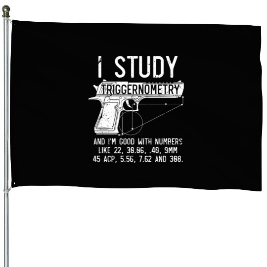 I Study Triggernometry Good With Numbers Gun House Flags