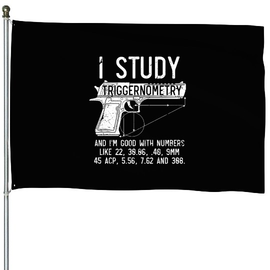 I Study Triggernometry Good With Numbers Gun House Flags
