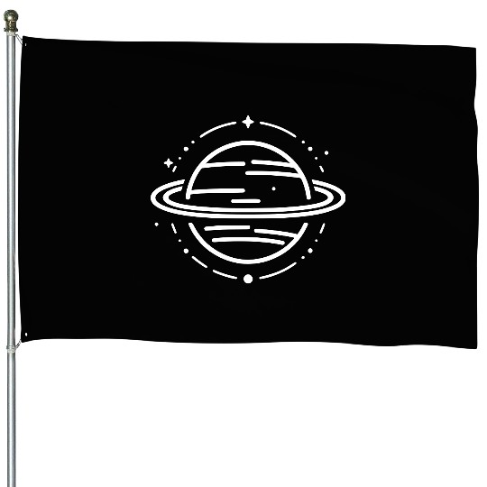 Minimalistic Saturn Planet Space Vector path37 House Flags
