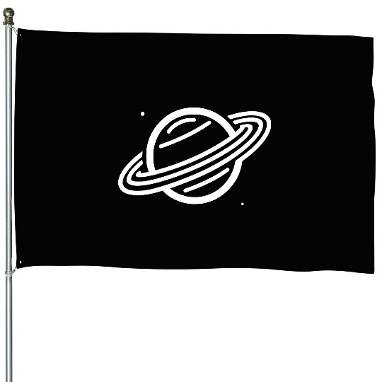 Minimalistic Saturn Planet Space Vector path40 House Flags