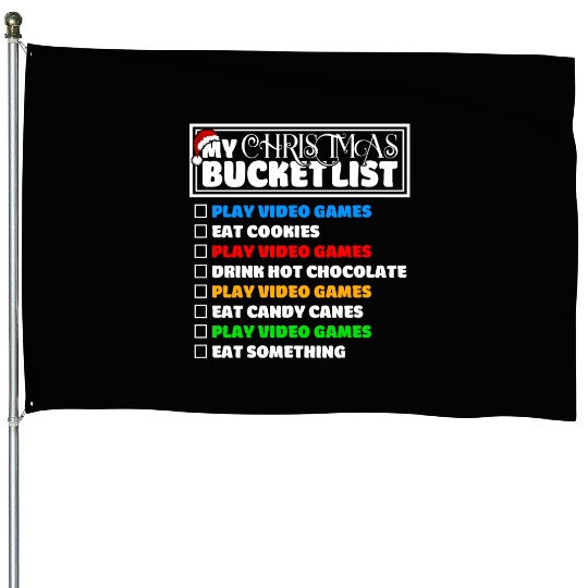 Christmas Bucket List Video Games Xmas Gamer House Flags