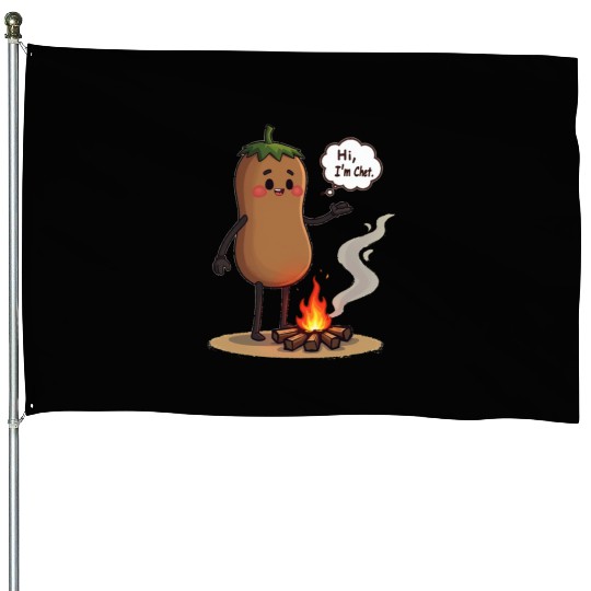 Chestnuts Roasting Christmas Cartoon House Flags